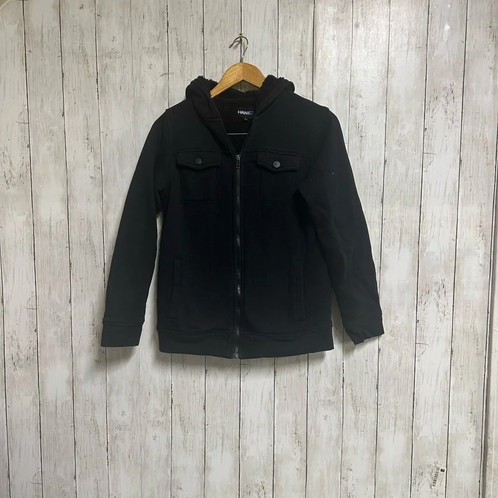 Boys Tony Hawk Black Sherpa Hoodie Size L - Picture 3 of 6